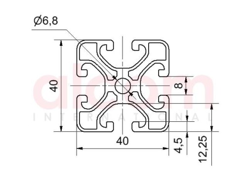 Profil aluminiowy konstrukcyjny 40x40 Eco [8]