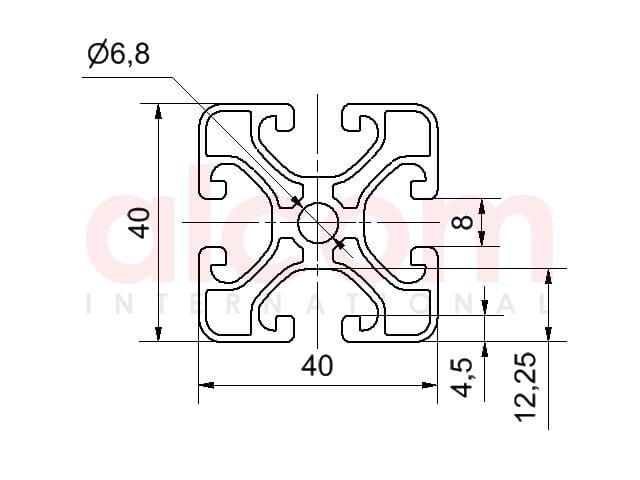 Profil aluminiowy konstrukcyjny 40x40 Eco [8]