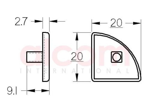 Zaślepka  R 20-90°  5 | ALCOM