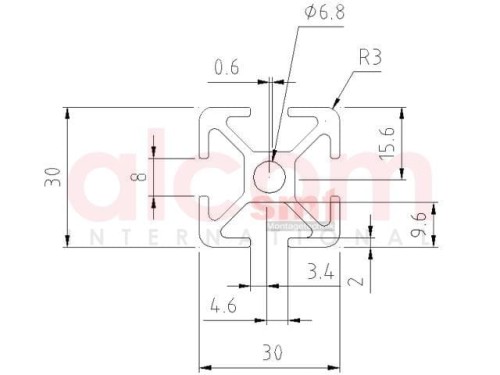 Profil aluminiowy konstrukcyjny 30x30 [8]
