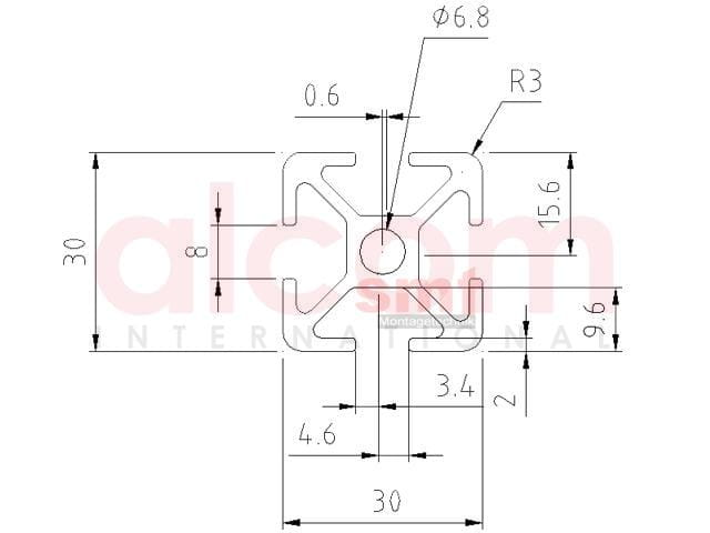 Profil aluminiowy konstrukcyjny 30x30 [8]