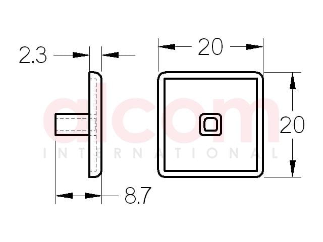 Zaślepka 5 20x20 szara | ALCOM