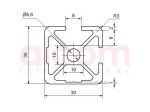 Profil aluminiowy konstrukcyjny 30x30 2N90 [8]