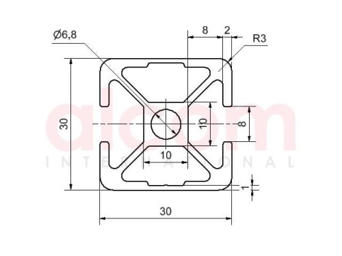 Profil aluminiowy konstrukcyjny 30x30 2N180 [8]