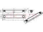 Wpust przesuwny z podcięciem 2x M8x80mm rowek 8