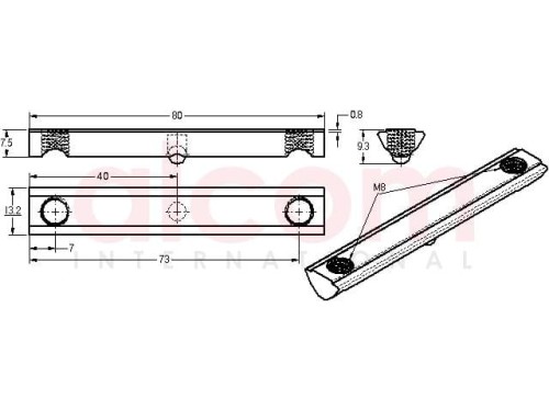 Wpust przesuwny z podcięciem 2x M8x80mm rowek 8