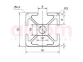 Profil aluminiowy konstrukcyjny 30x30 1N [8]