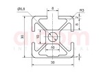 Profil aluminiowy konstrukcyjny 30x30 1N [8]