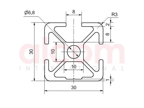 Profil aluminiowy konstrukcyjny 30x30 1N [8]