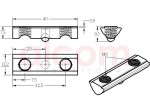 Wpust przesuwny z podcięciem 2x M8x40mm rowek 8