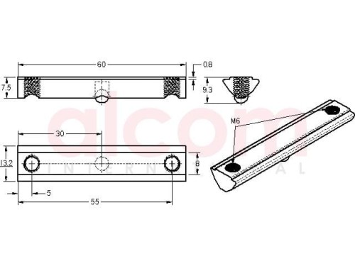 Wpust przesuwny z podcięciem 2x M6x60mm rowek 8