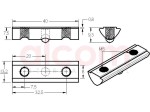 Wpust przesuwny z podcięciem 2x M6x40mm rowek 8