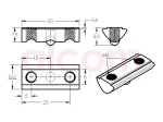 Wpust przesuwny z podcięciem 2x M6x30mm rowek 8