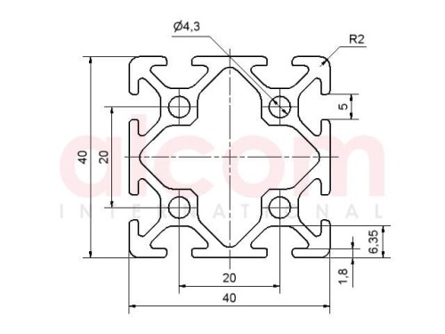 Profil aluminiowy konstrukcyjny 40x40 [5]