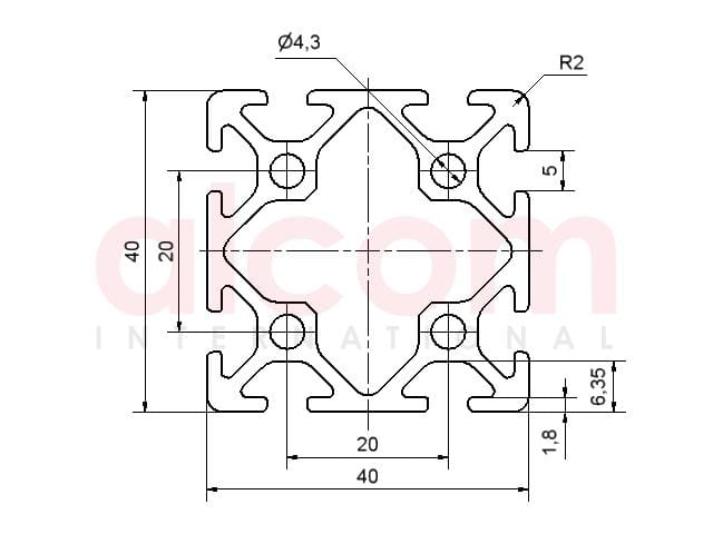 Profil aluminiowy konstrukcyjny 40x40 [5]