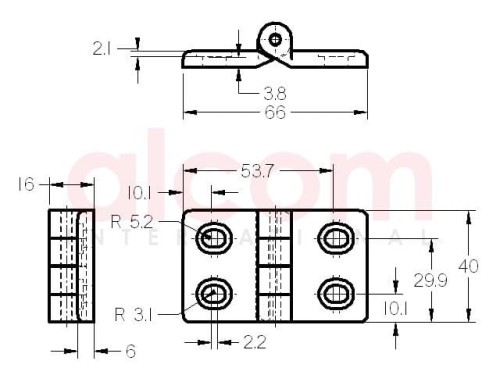 Zawias 40x65
