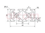 Profil aluminiowy konstrukcyjny 40x20 2N180° [5]