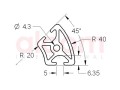 Profil 5 R20x40 45