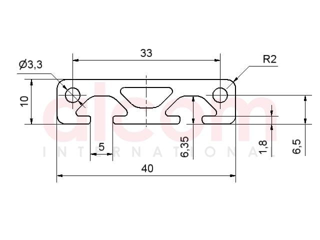 Profil aluminiowy konstrukcyjny 40x10 [5]