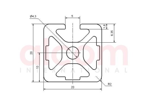 Profil aluminiowy konstrukcyjny 20x20 3N [5]