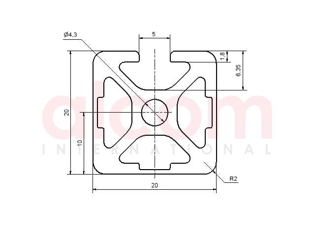 Profil aluminiowy konstrukcyjny 20x20 3N [5]