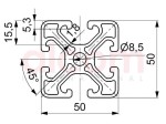 Profil aluminiowy 50x50 eco
