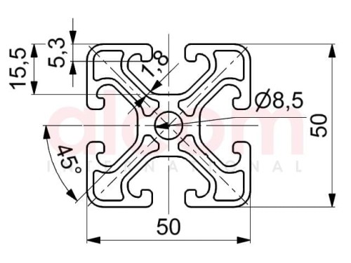 Profil aluminiowy 50x50 eco