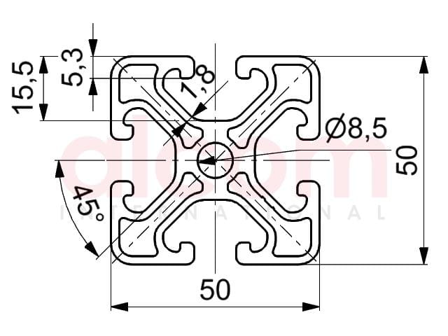Profil aluminiowy 50x50 eco