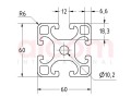 Profil aluminiowy konstrukcyjny 60x60 lekki [12]