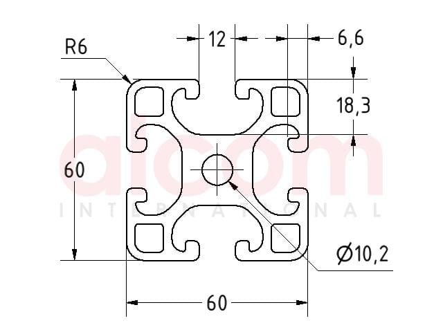 Profil aluminiowy konstrukcyjny 60x60 lekki [12]