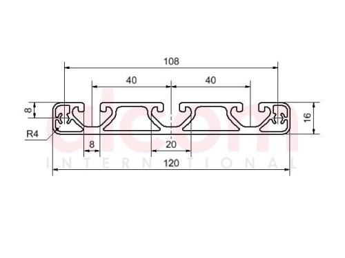 Profil aluminiowy konstrukcyjny 120x16 Eco [8]