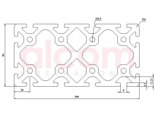 Profil aluminiowy konstrukcyjny 160x80 ciężki [8]