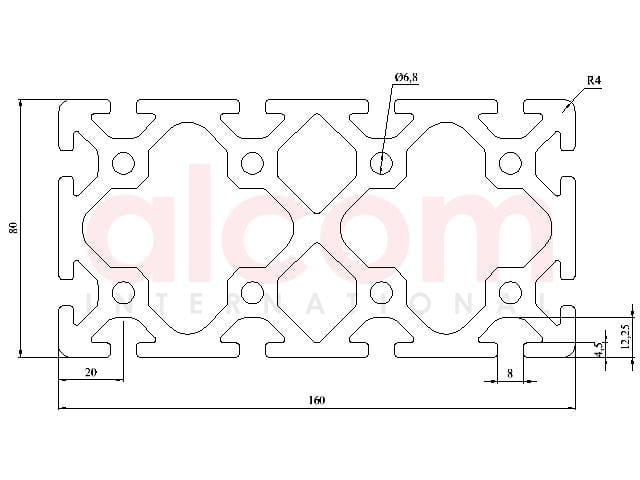 Profil aluminiowy konstrukcyjny 160x80 ciężki [8]