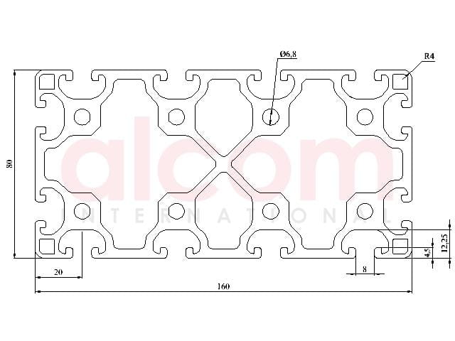 Profil aluminiowy konstrukcyjny 160x80 lekki [8]