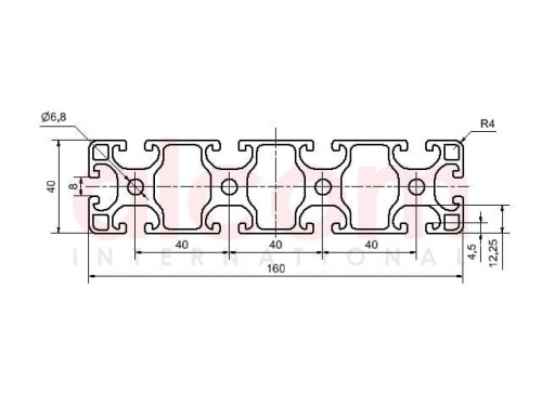 Profil aluminiowy konstrukcyjny 160x40 lekki [8]