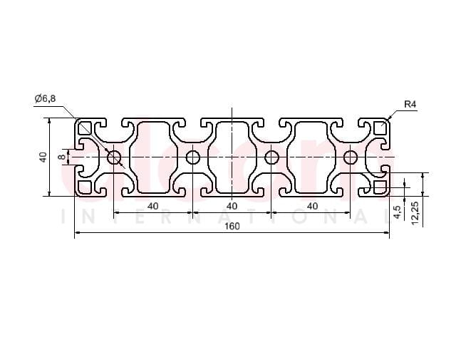 Profil aluminiowy konstrukcyjny 160x40 lekki [8]