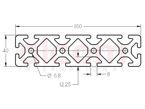 Profil aluminiowy konstrukcyjny 160x40 ciężki [8]