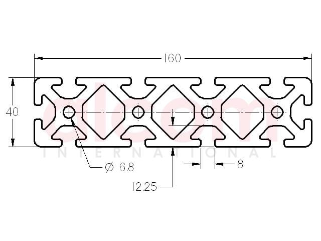 Profil aluminiowy konstrukcyjny 160x40 ciężki [8]