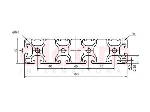 Profil aluminiowy konstrukcyjny 160x40 lekki 4N [8]