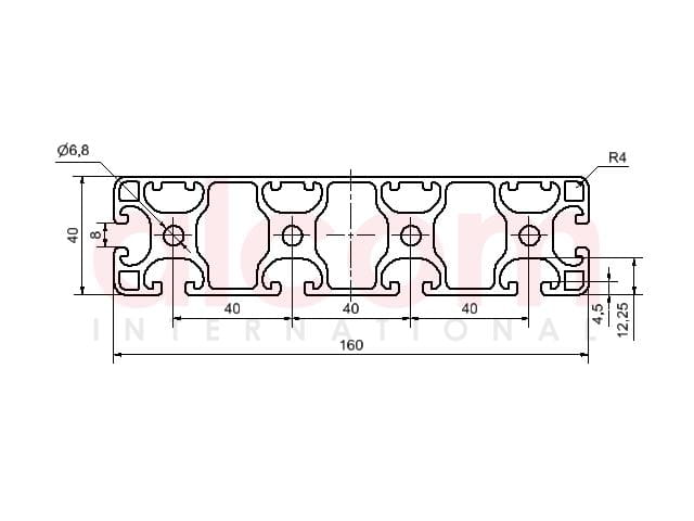 Profil aluminiowy konstrukcyjny 160x40 lekki 4N [8]