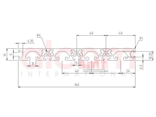 Profil aluminiowy konstrukcyjny 160x16 [8]