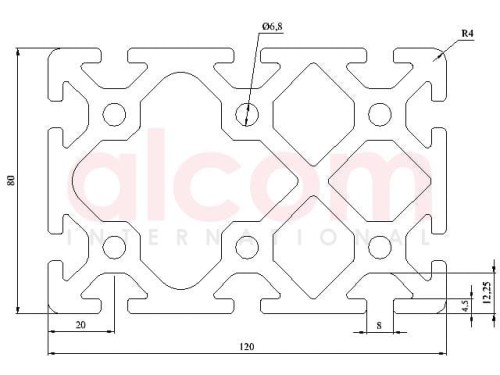 Profil aluminiowy konstrukcyjny 120x80 ciężki [8]