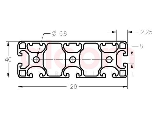 Profil aluminiowy konstrukcyjny 120x40 lekki 3N [8]