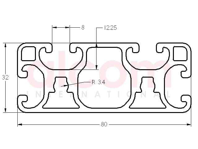 Profil aluminiowy konstrukcyjny 80x32 lekki [8]