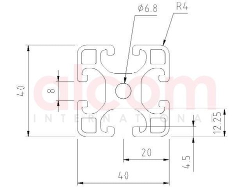 Profil aluminiowy konstrukcyjny 40x40 lekki [8]