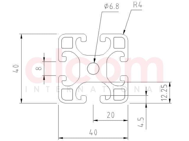 Profil aluminiowy konstrukcyjny 40x40 lekki [8]