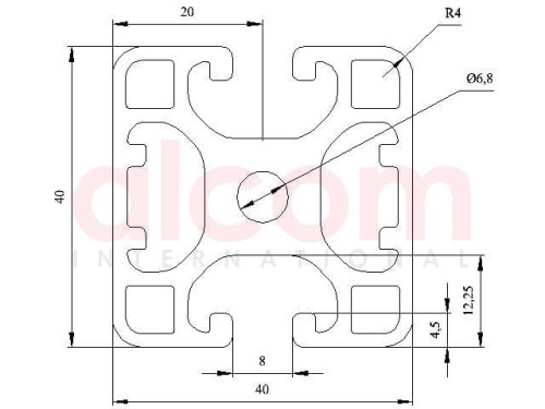 Profil aluminiowy konstrukcyjny 40x40 lekki 2N 180° [8]