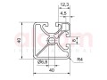 Profil aluminiowy konstrukcyjny 40x40 eco 2N 90° [8]