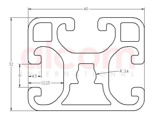 Profil aluminiowy konstrukcyjny 40x32 lekki [8]