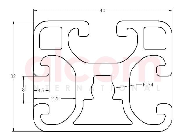 Profil aluminiowy konstrukcyjny 40x32 lekki [8]